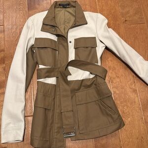 THEORY Pristine Leather and Canvas Jacket